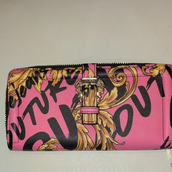 Versace Jeans Couture Pink, Gold, and Black Wallet - Picture 1 of 16